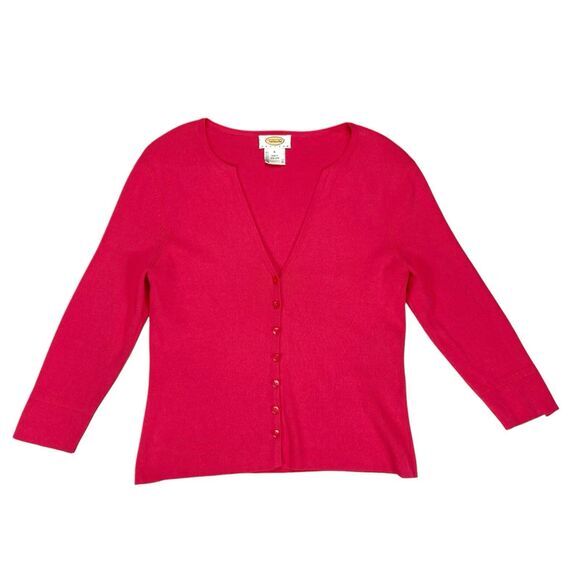 Talbots Cardigan Womens S Dark Pink Classic Academia Smart Casual Preppy Sweater - Picture 1 of 16